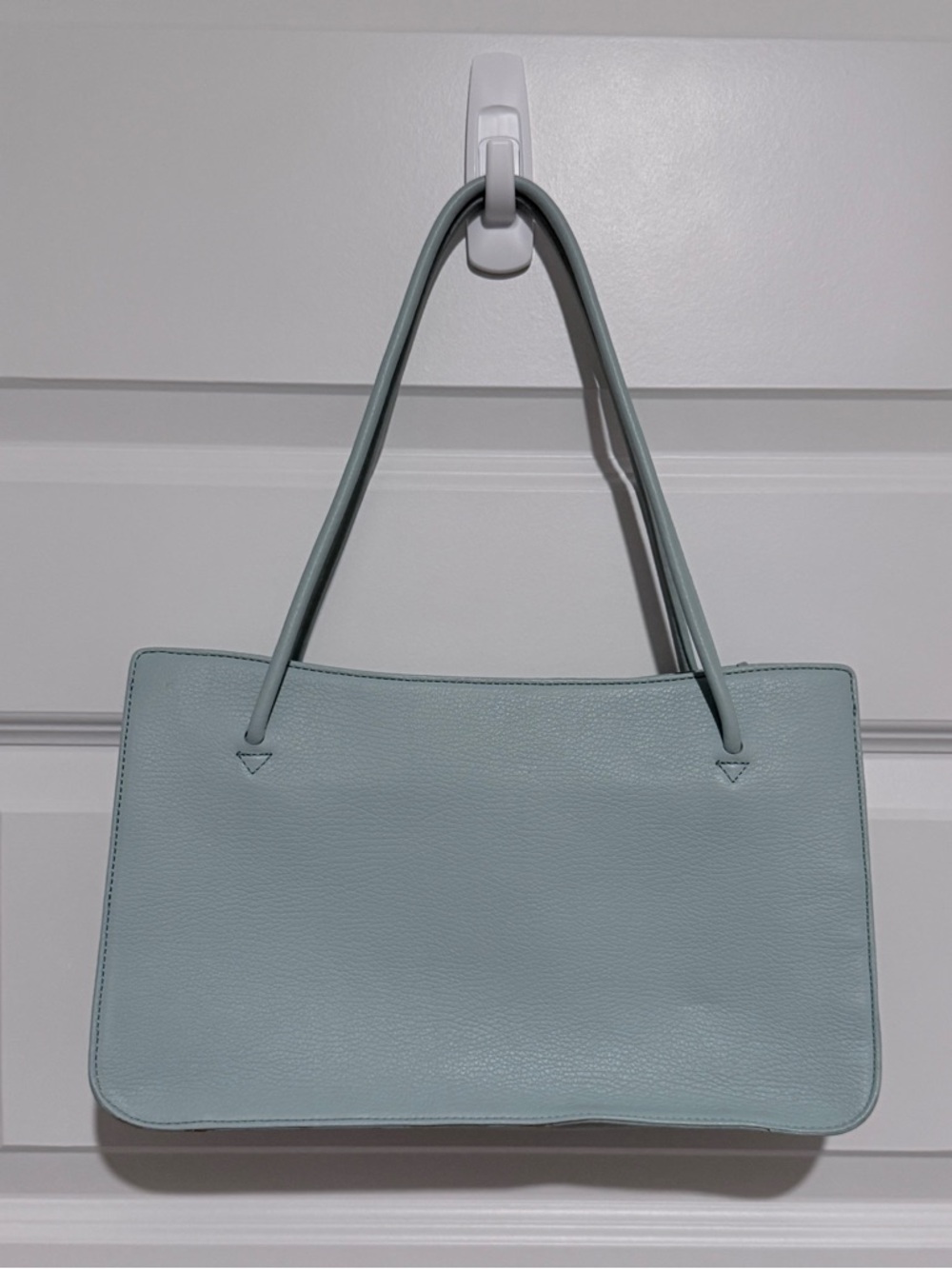 Monsac Pale Blue Leather Shoulder Bag